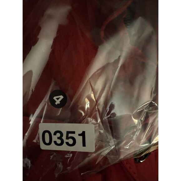 Samuel Dong Fantastical Rich Red Jacket Size Medium Puff Collar Ruffle Belted - Picture 13 of 13